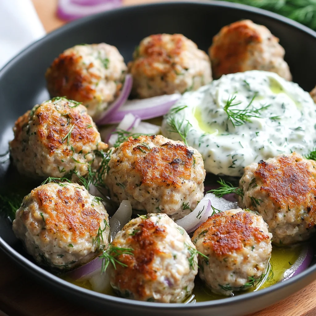 Feta-Stuffed Greek Chicken Meatballs