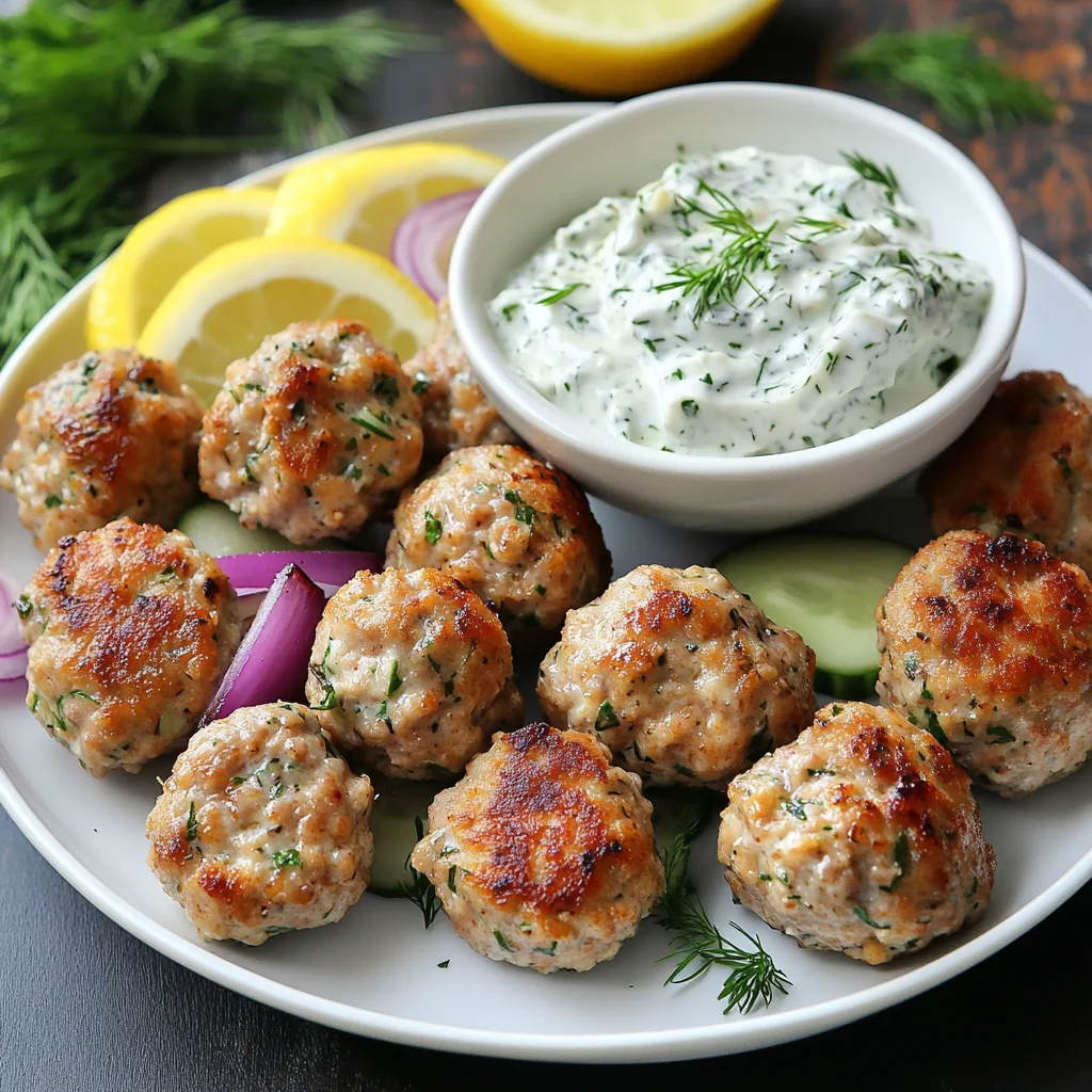 Feta-Stuffed Greek Chicken Meatballs