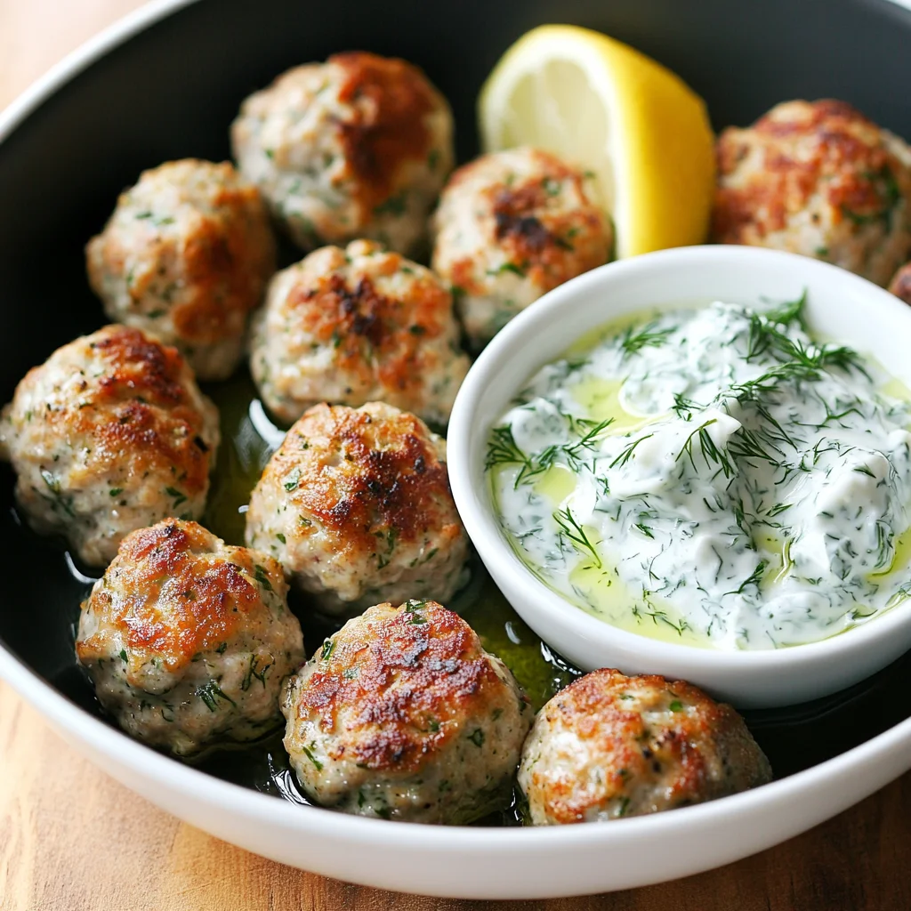 Feta-Stuffed Greek Chicken Meatballs