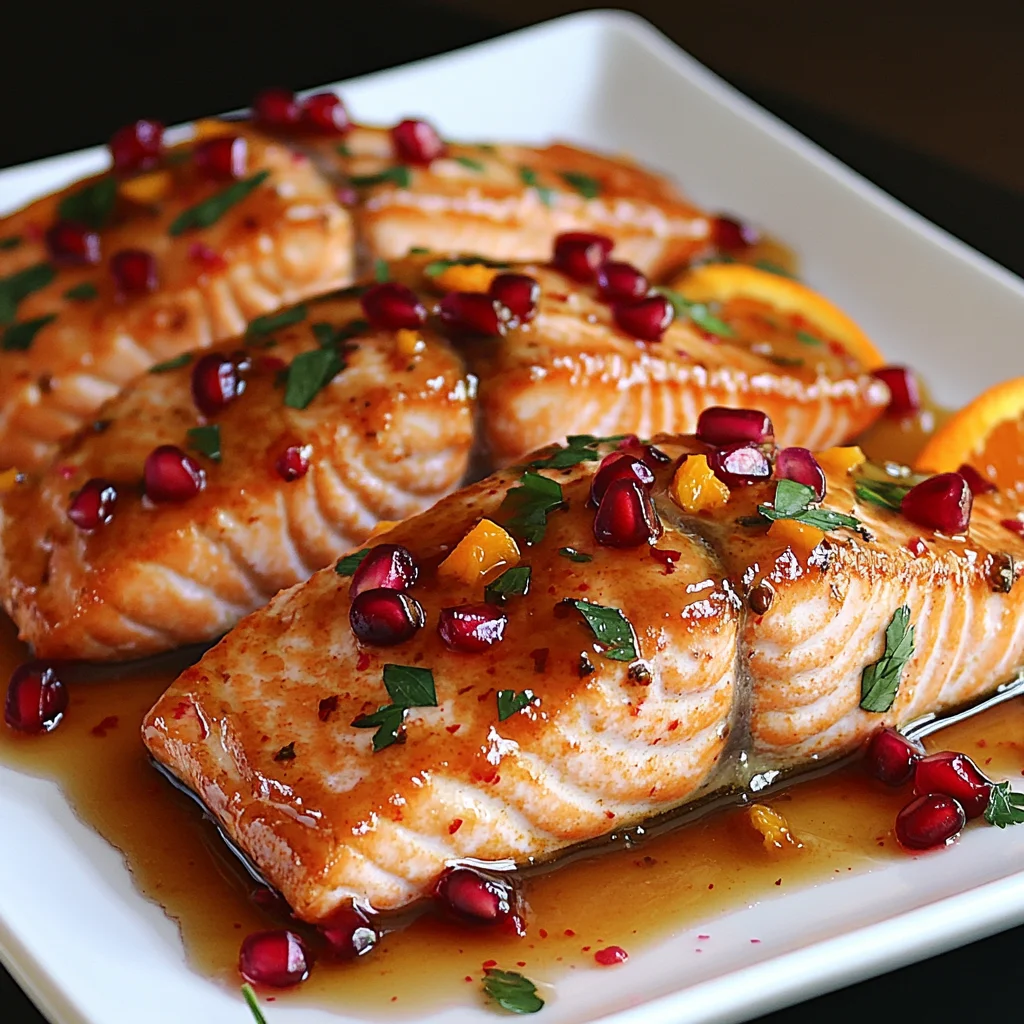 Pomegranate and Orange Glazed Salmon: