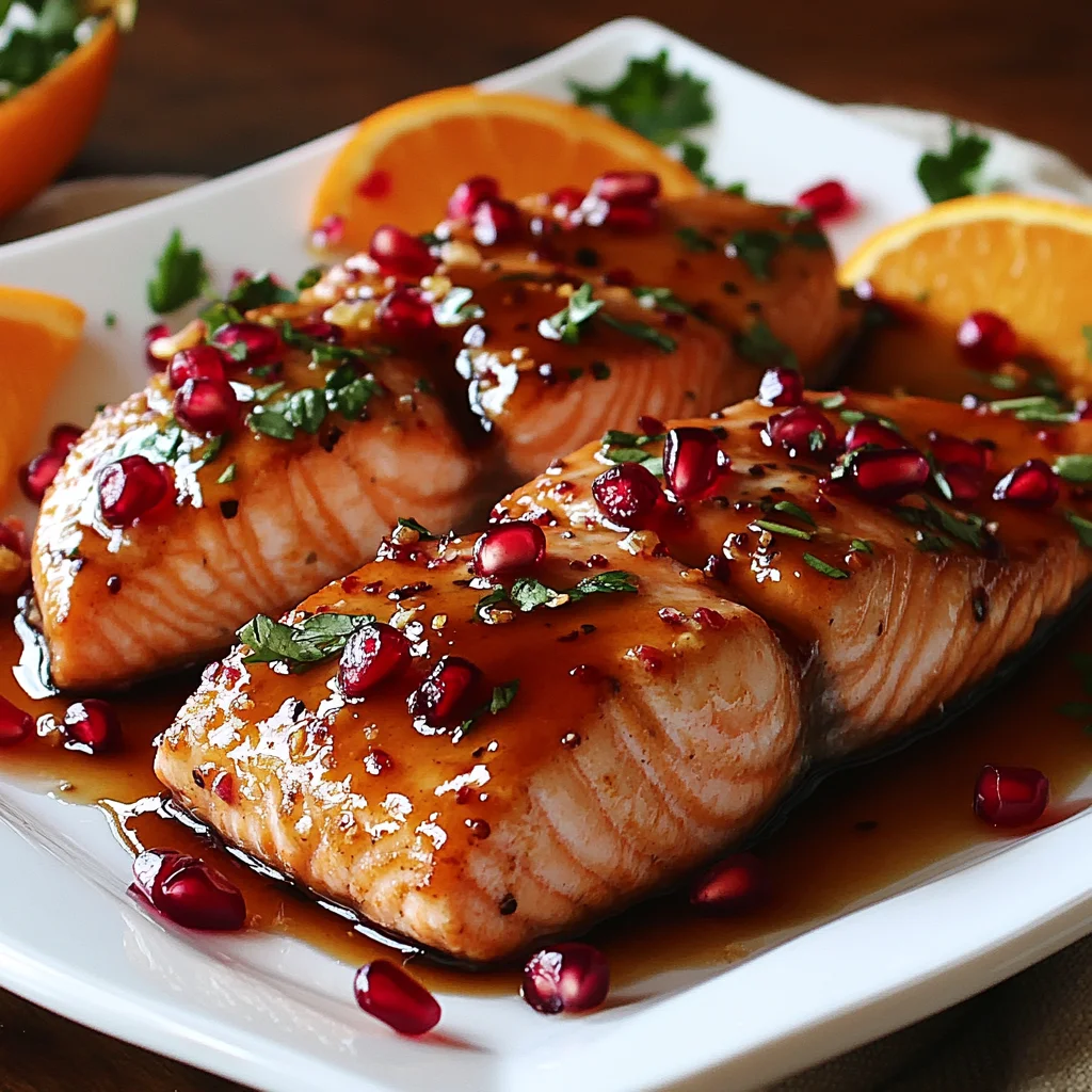 Pomegranate and Orange Glazed Salmon: