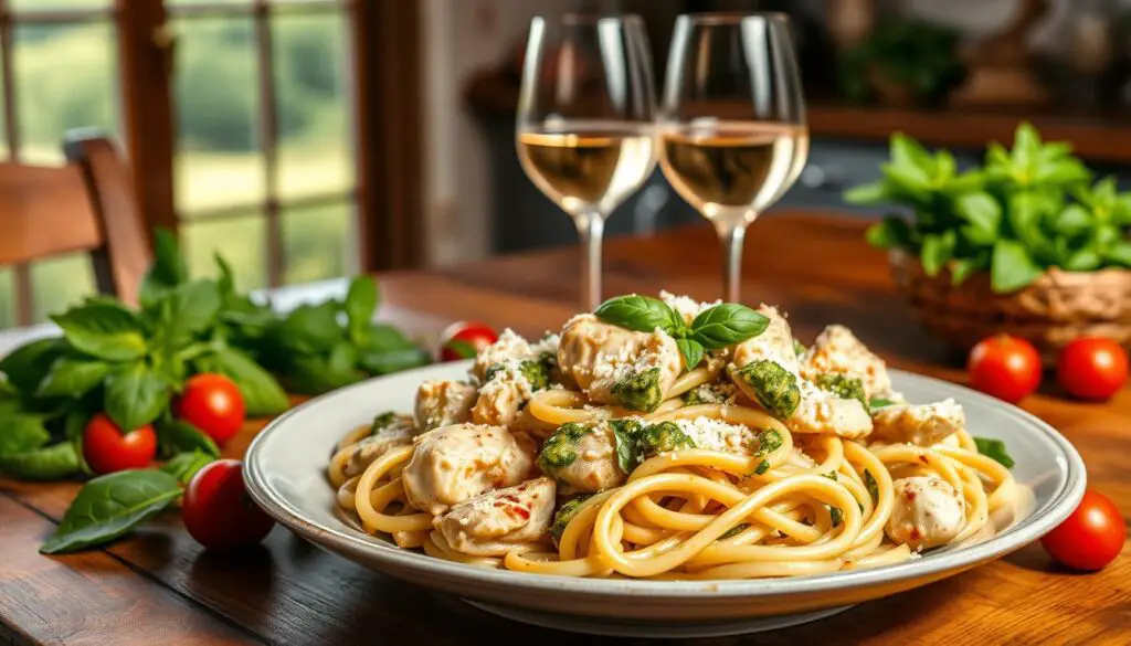 Creamy Chicken Pesto Pasta