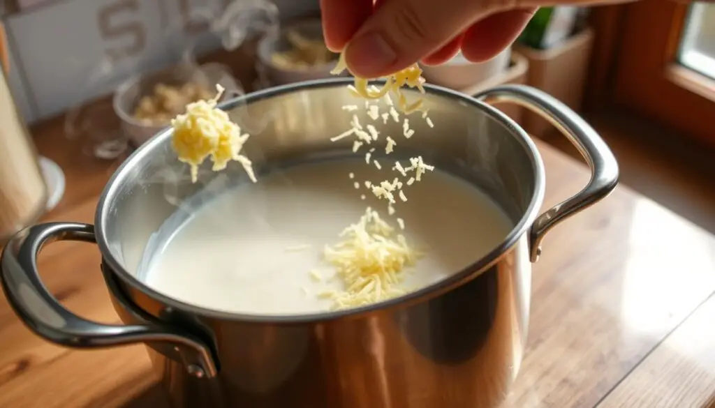 Creamy Garlic Parmesan Sauce Preparation