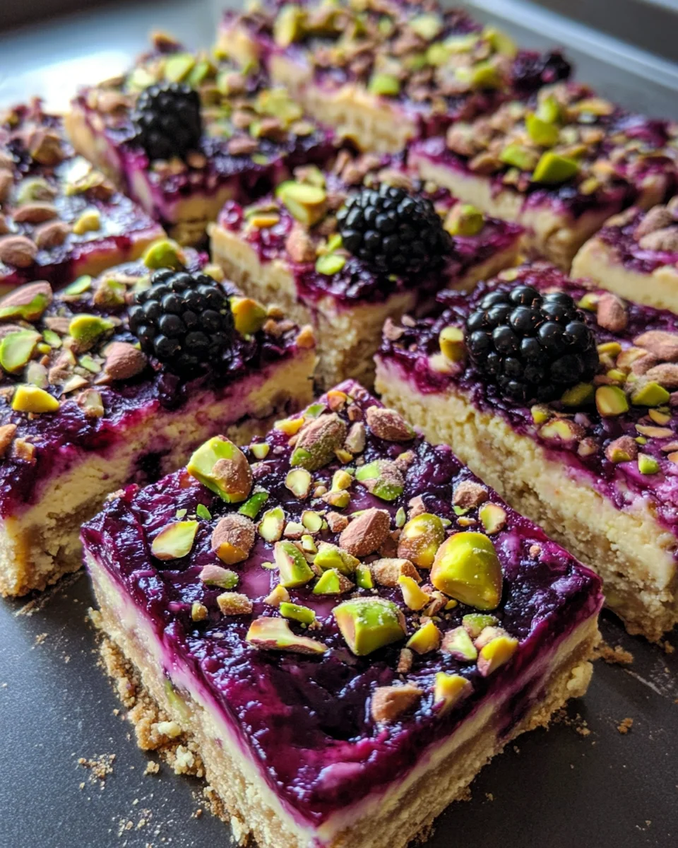 blackberry pistachio dream bars