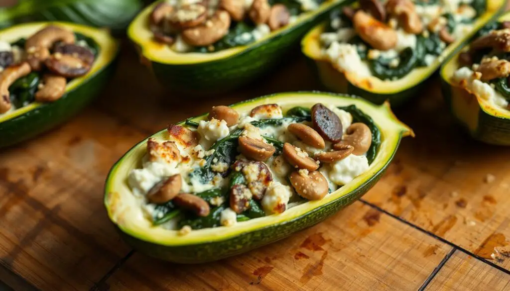 healthy stuffed zucchini image