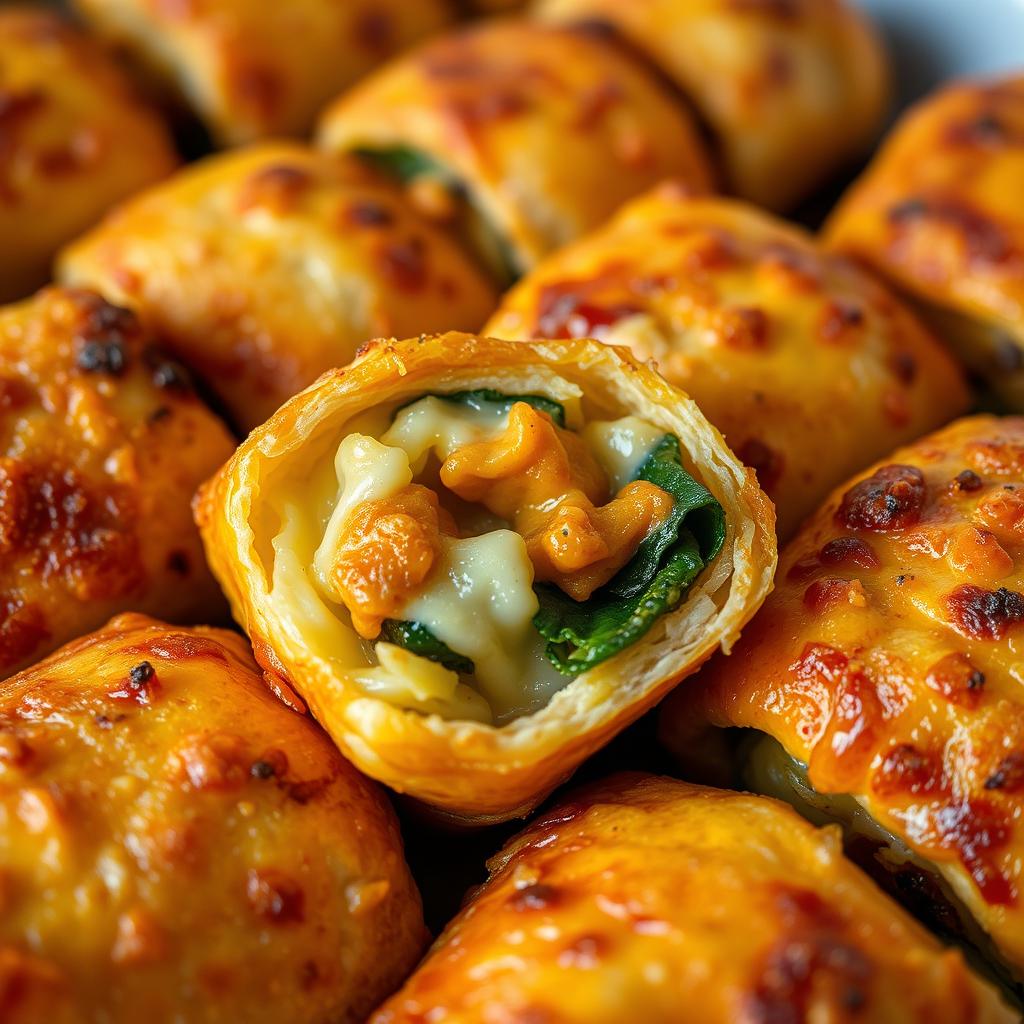 Cheesy Baked Vegetable Rolls