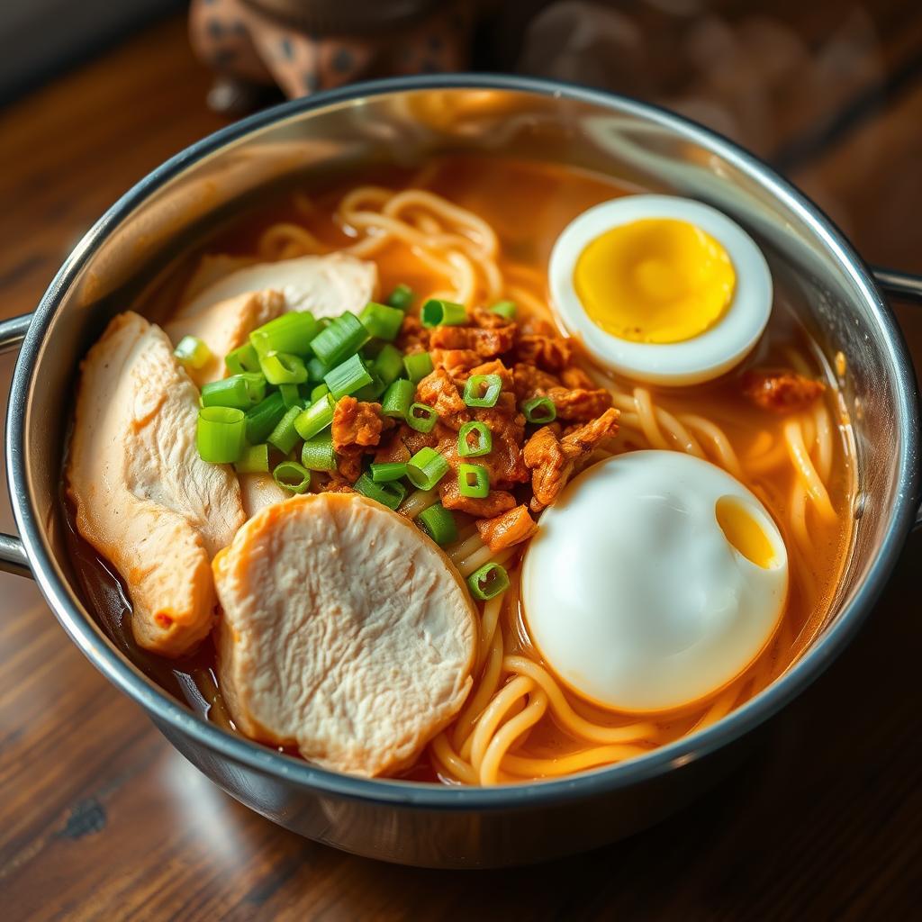 Chicken Ramen Noodle Preparation