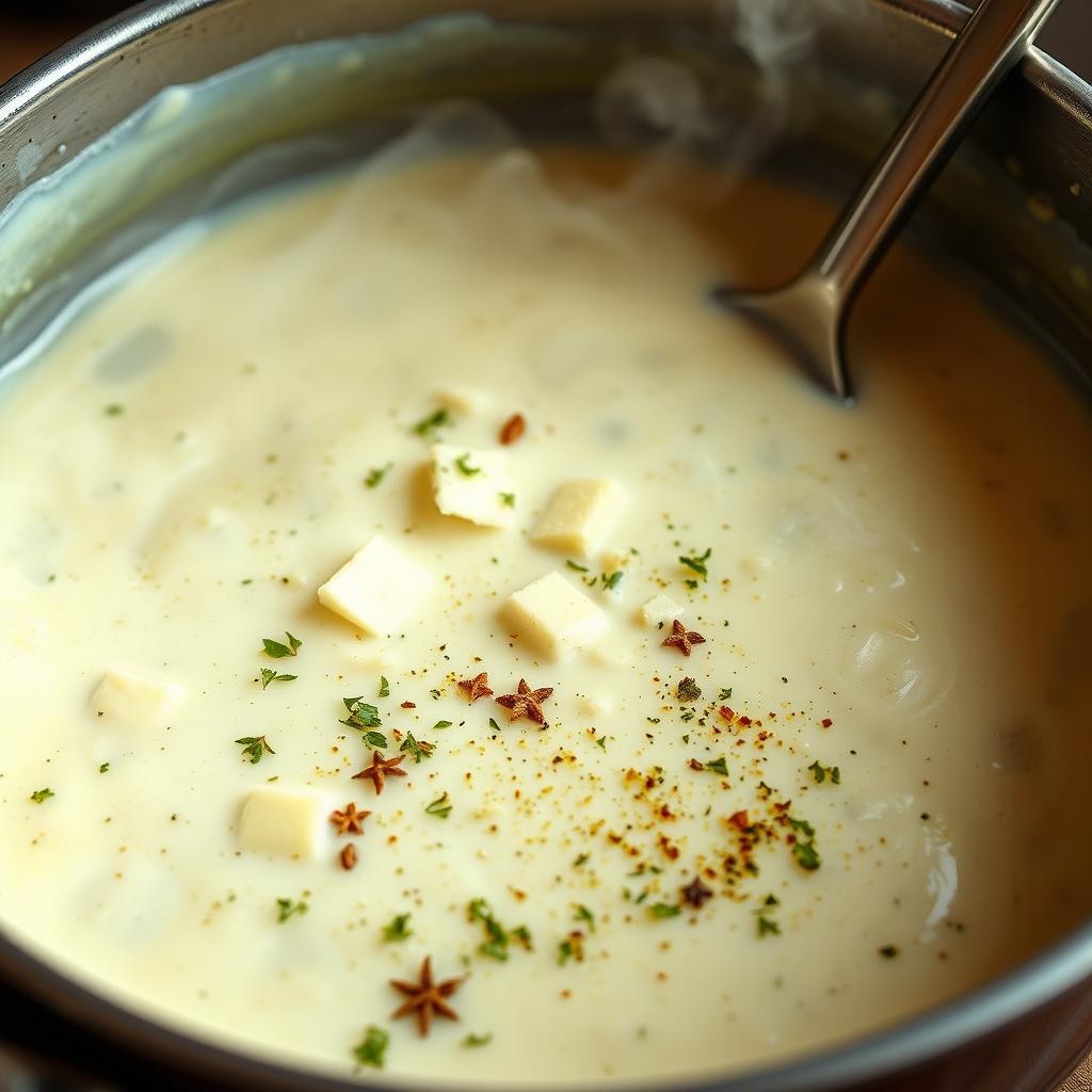 Creamy Garlic Parmesan Sauce Preparation