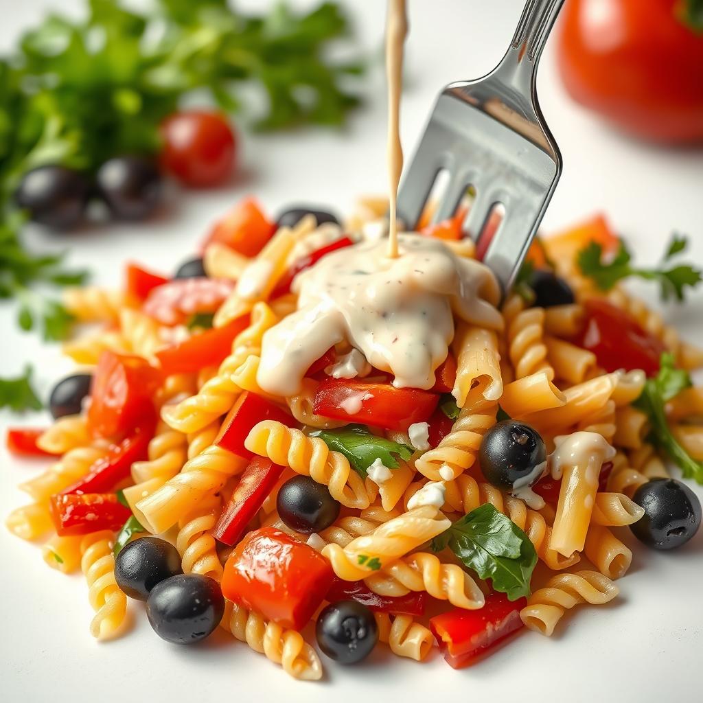 Easy Pasta Salad Recipe Assembly