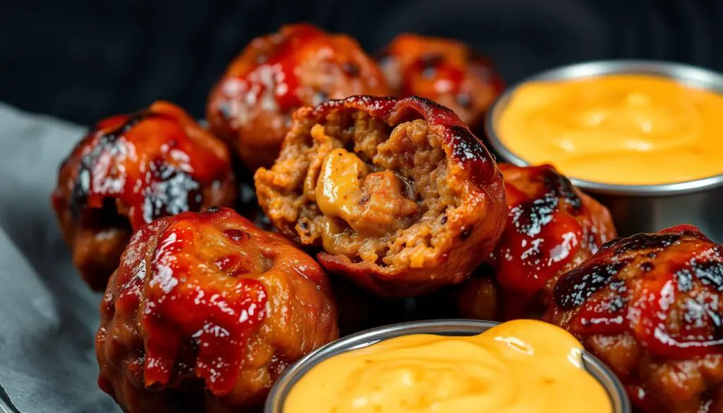Korean BBQ Meatballs with Spicy Mayo Dip
