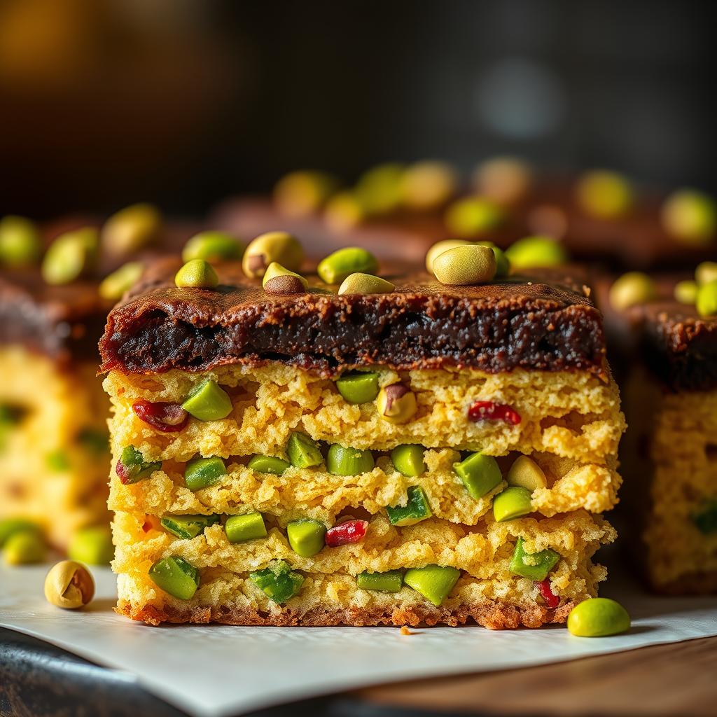 Pistachio Kunafa Brownies Preparation