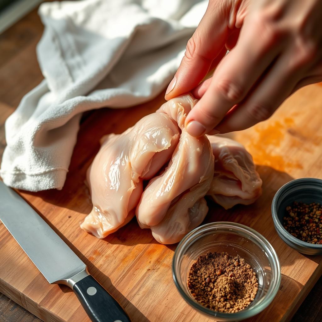 Preparing Chicken for Ramen