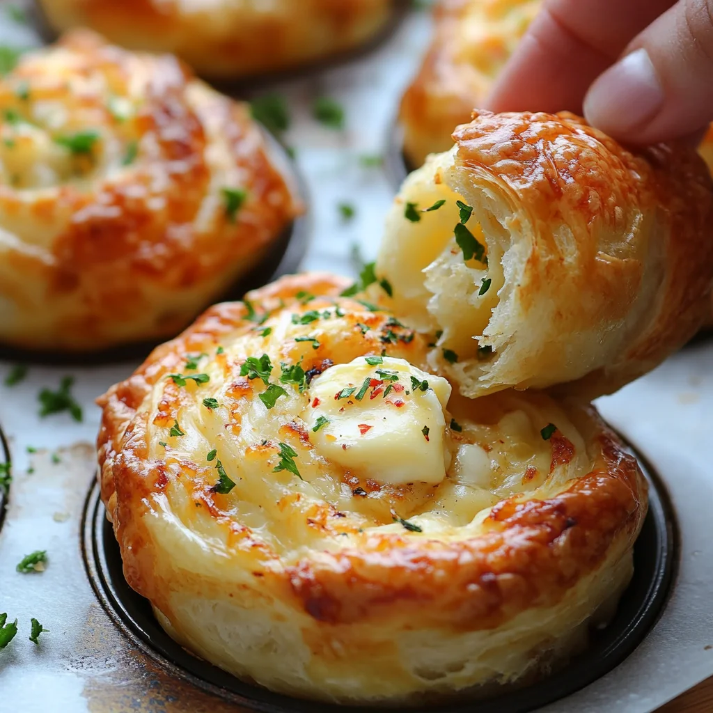 Cheesy Garlic Cruffin
