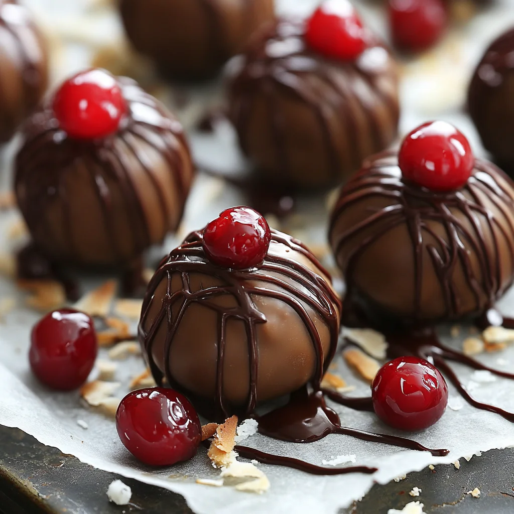 Chocolate Maraschino Cherry Coconut Truffles
