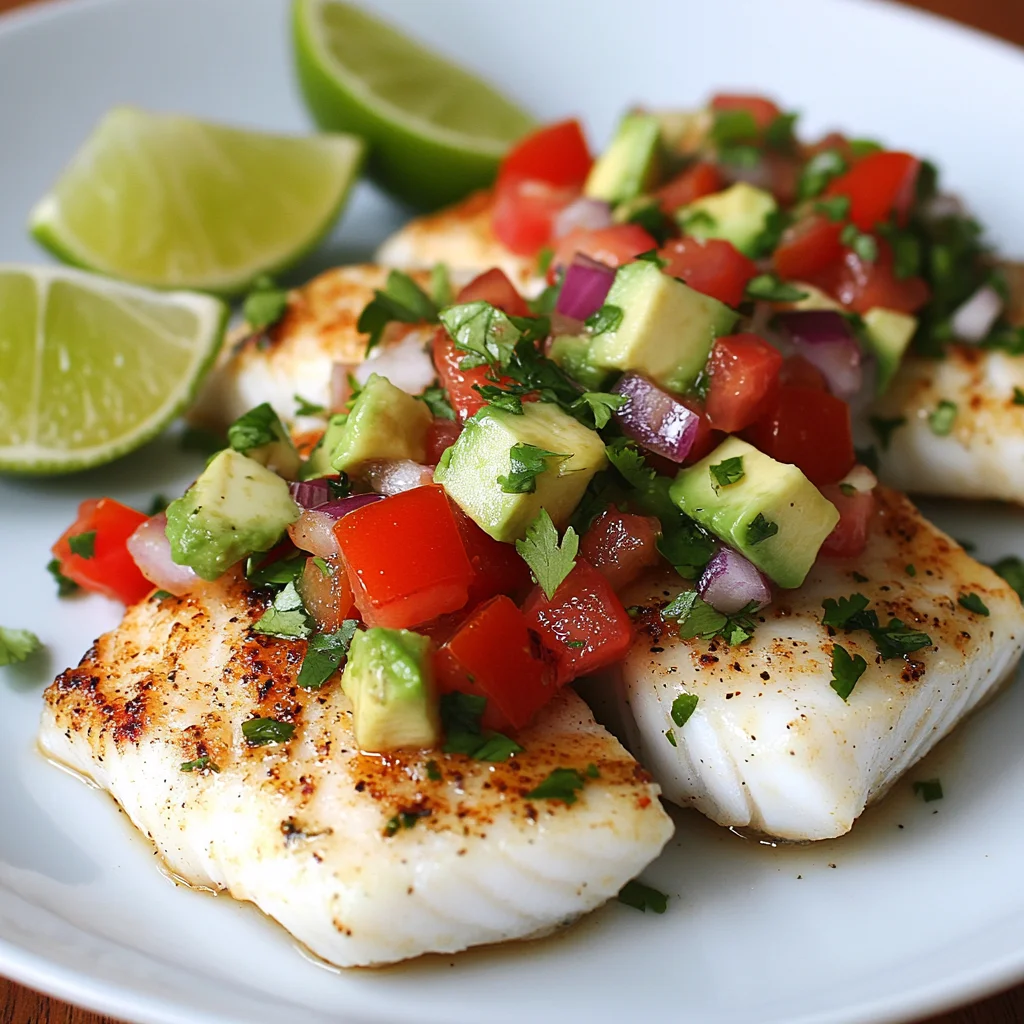 Coconut Lime Fish with Avocado Salsa