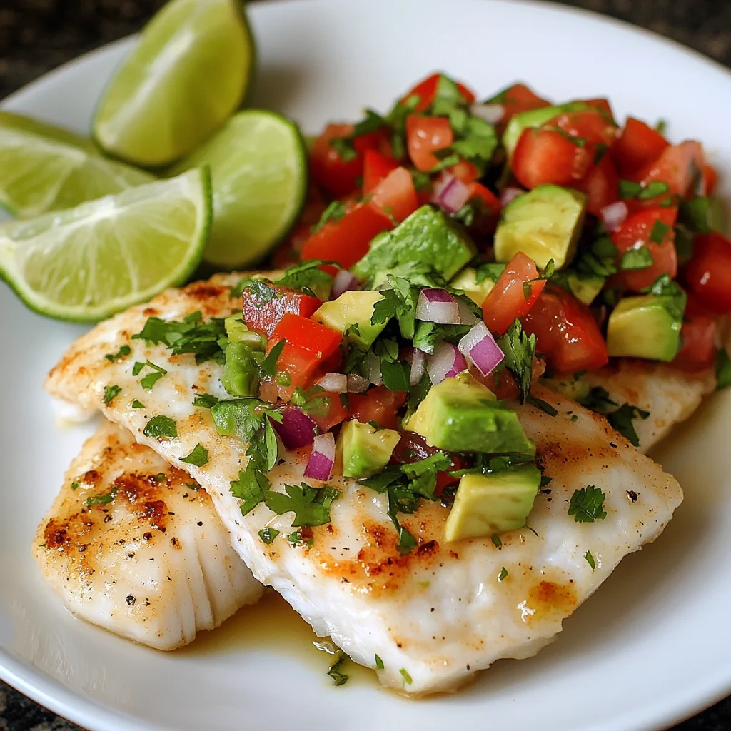 Coconut Lime Fish with Avocado Salsa