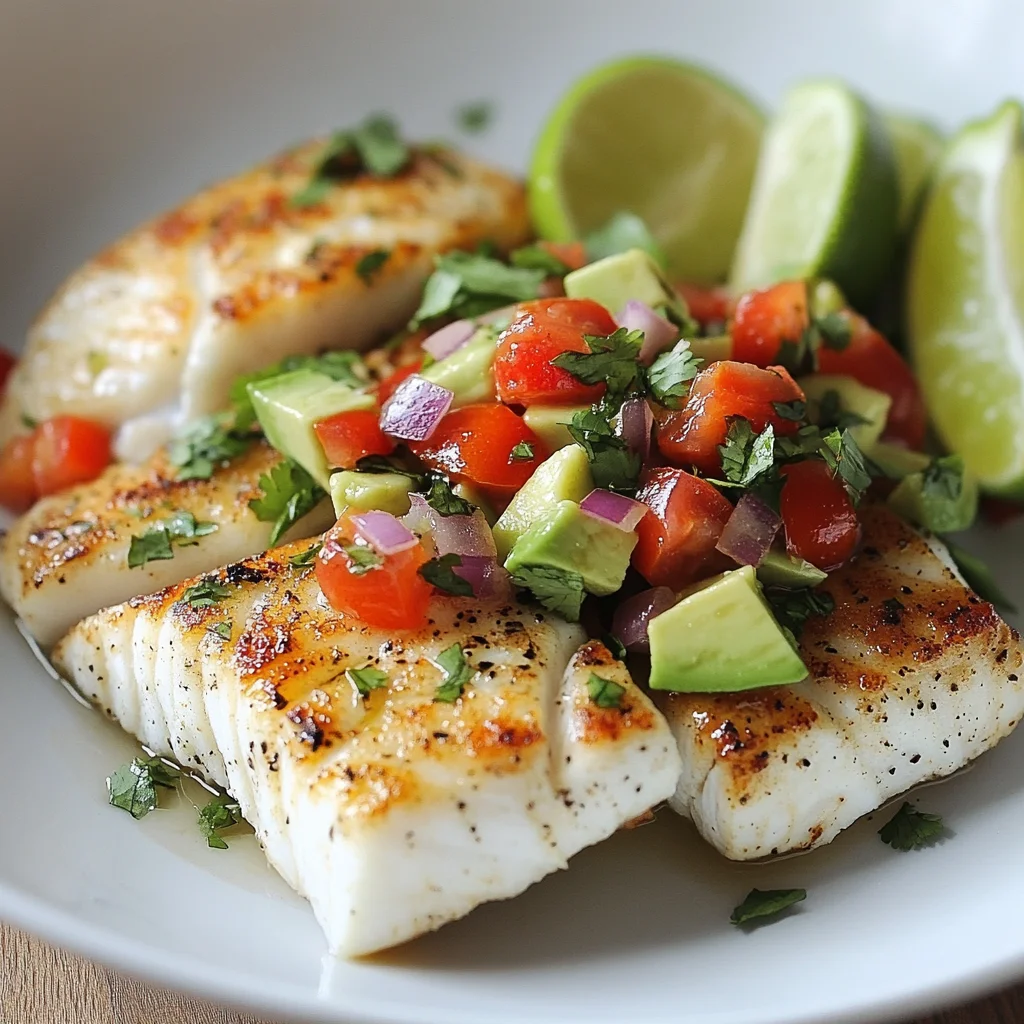 Coconut Lime Fish with Avocado Salsa
