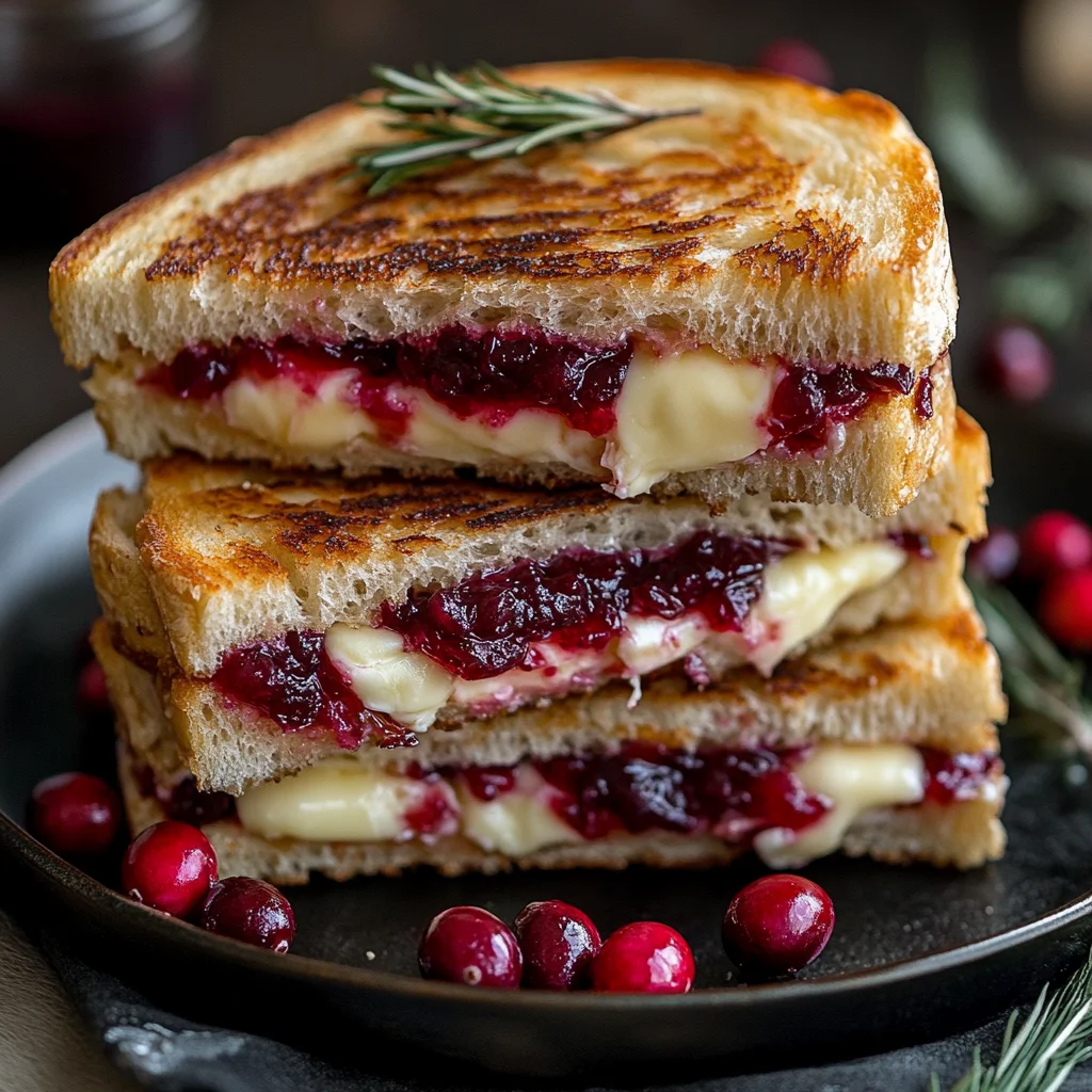 Cranberry Brie and Mozzarella Grilled Sandwich