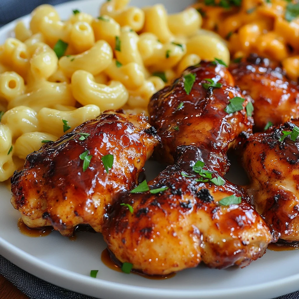 Delicious Spicy Honey Chicken with Mac and Cheese