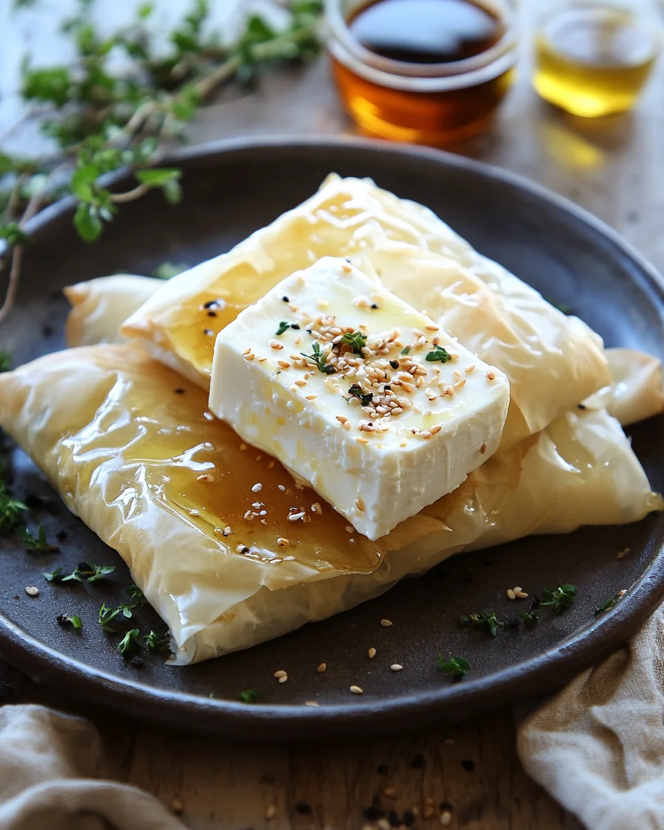 Feta Phyllo Pockets with creamy feta cheese