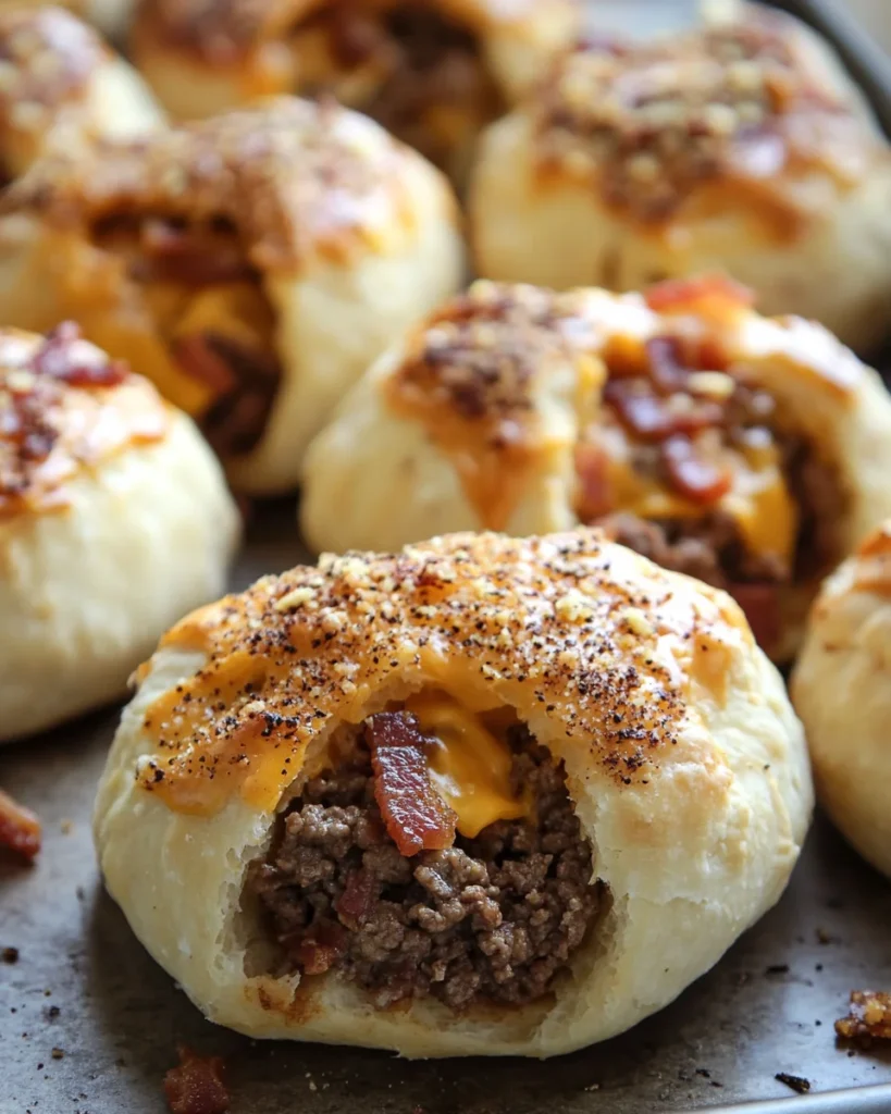 Garlic Parmesan Bacon Cheeseburger Bombs