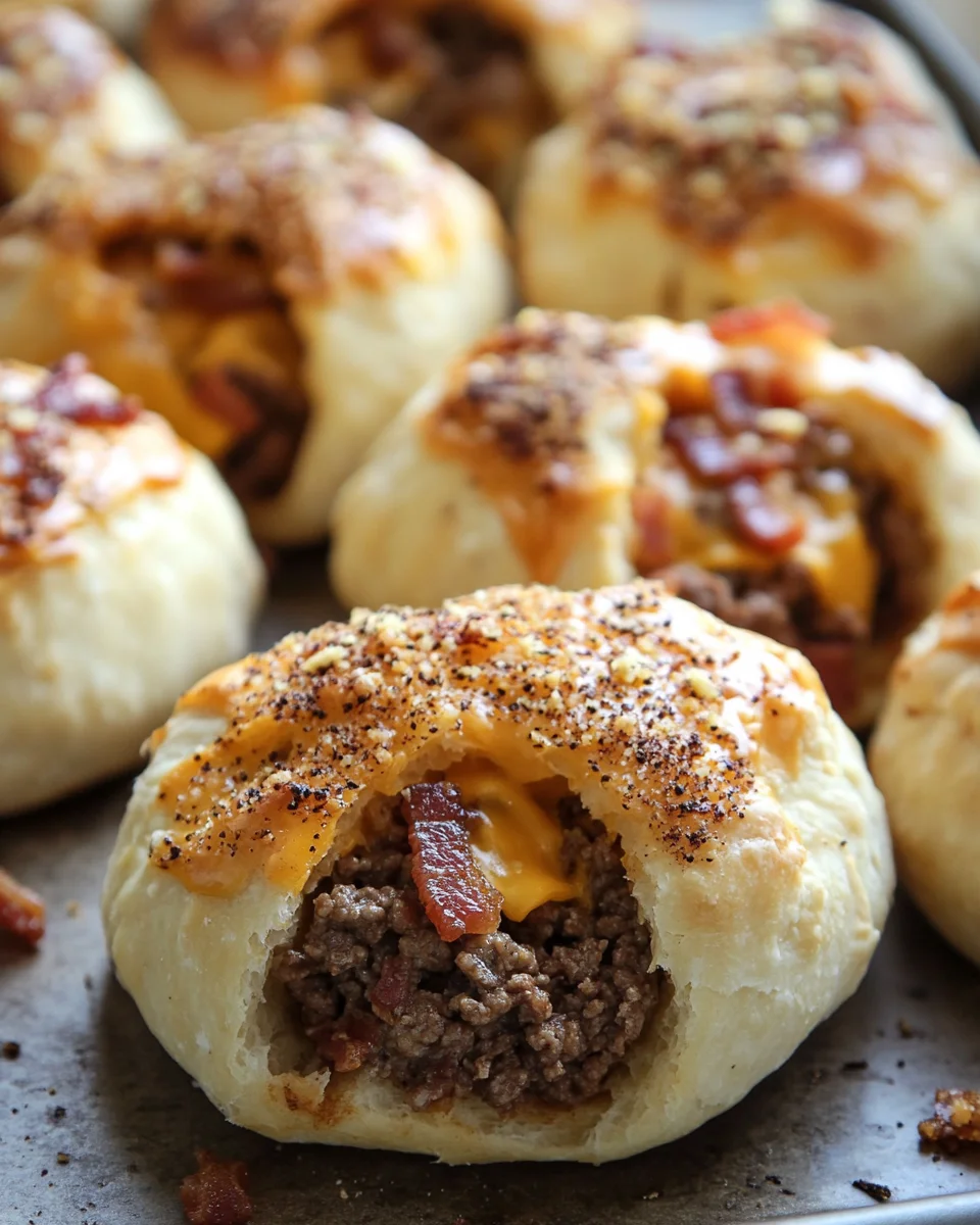 Garlic Parmesan Bacon Cheeseburger Bombs
