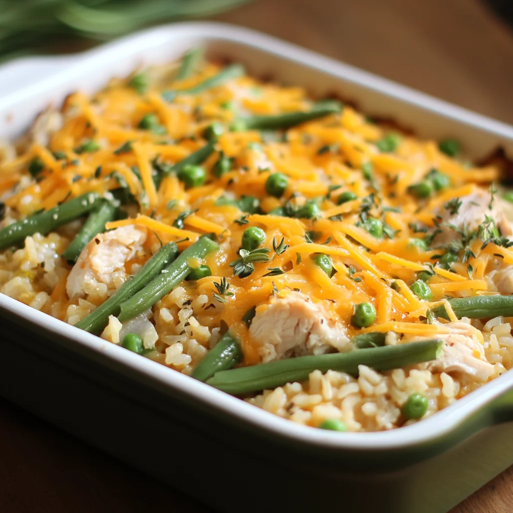 Green Bean and Chicken Rice Bake