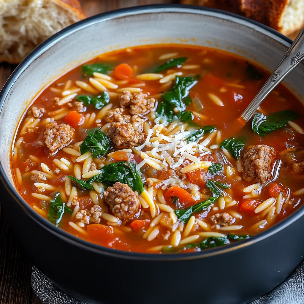 Italian Sausage Orzo Soup
