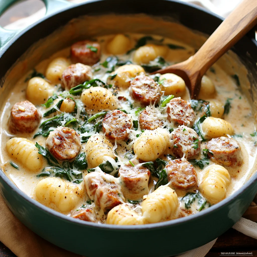 One Pot Creamy Gnocchi with Sausage
