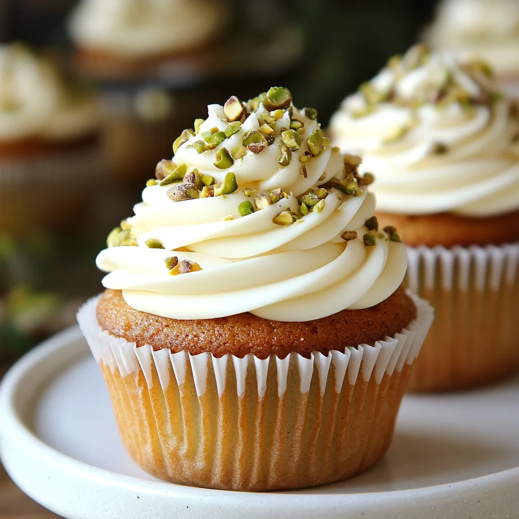 Pistachio Cupcakes with Vanilla Buttercream Frosting