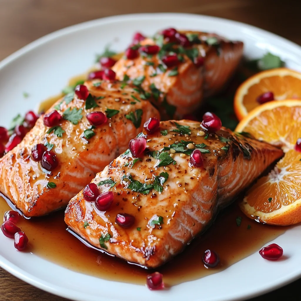 Pomegranate and Orange Glazed Salmon: