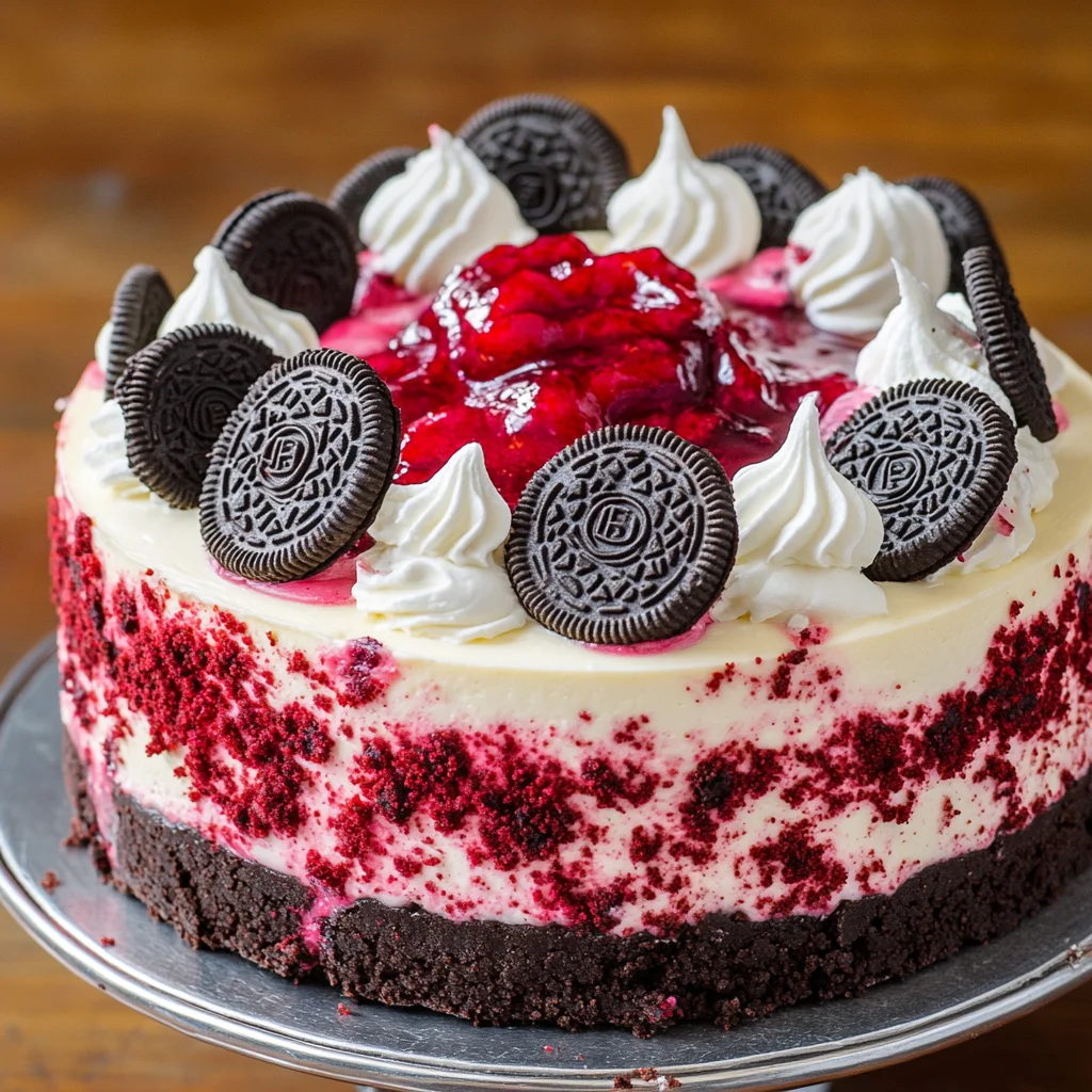 Red Velvet Oreo Cheesecake