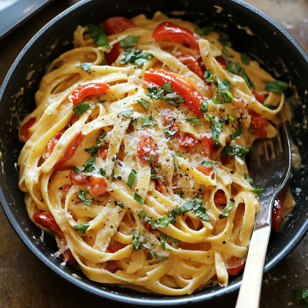 Scrumptious Roasted Red Pepper Pasta