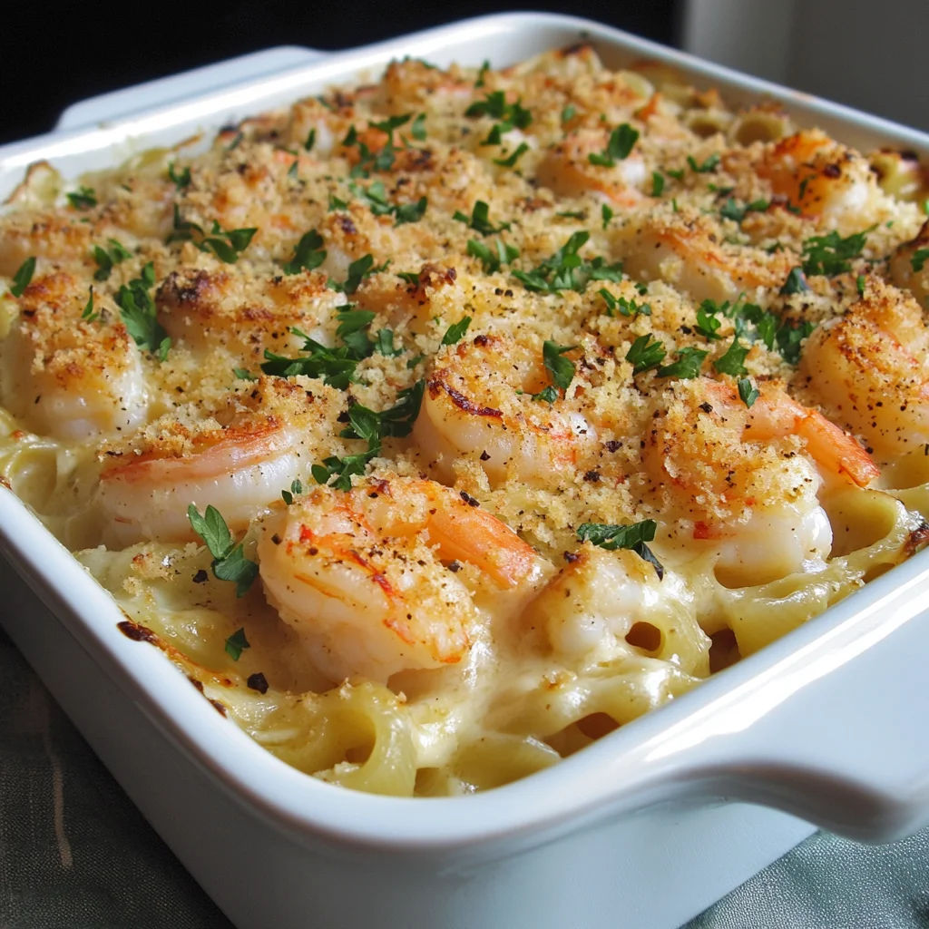 Shrimp Scampi Pasta Bake