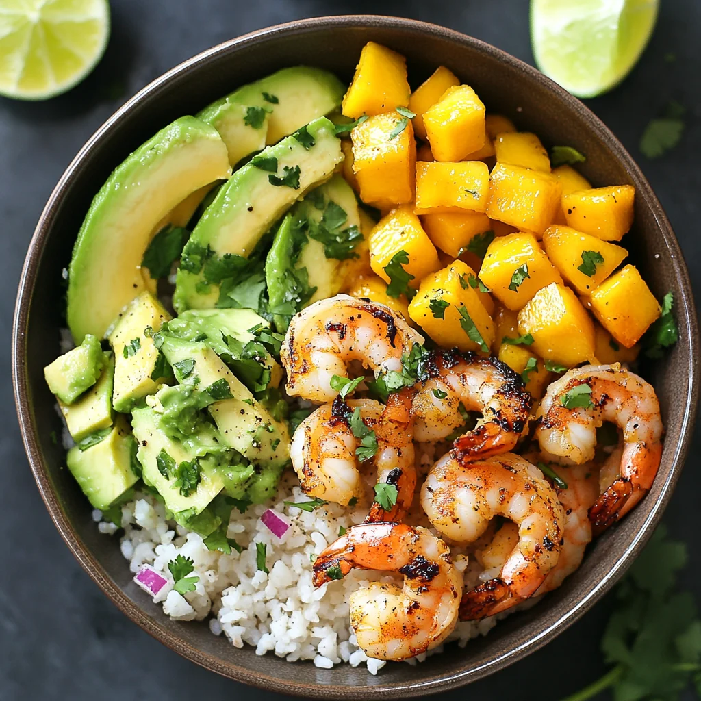 Shrimp and Avocado Bowls with Mango Salsa