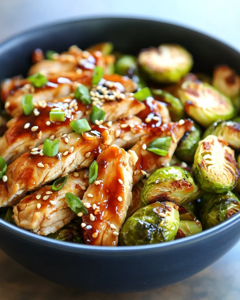 Teriyaki Chicken Bowls with Crispy Brussels