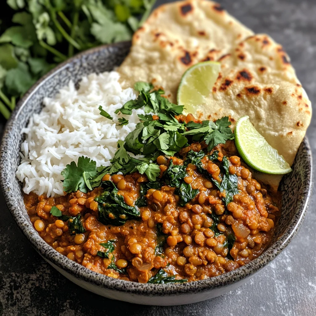 Curried Lentils and Spinach
