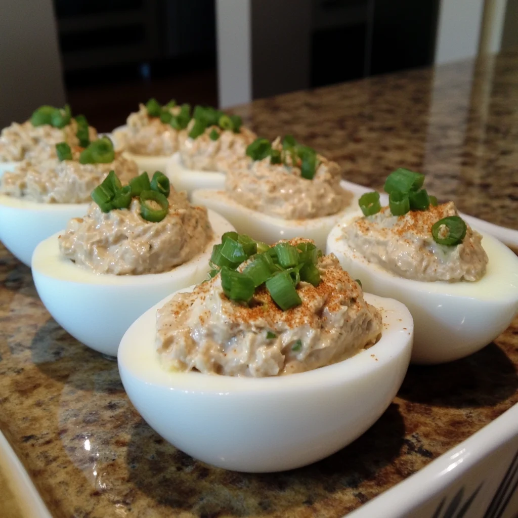 Tuna Stuffed Deviled Eggs