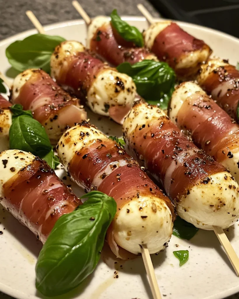 Prosciutto Wrapped Mozzarella Bites