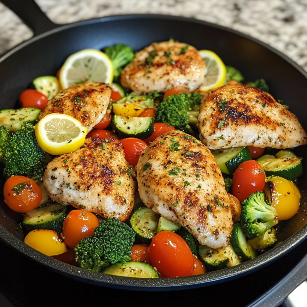 Lemon Herb Chicken and Vegetable Skillet