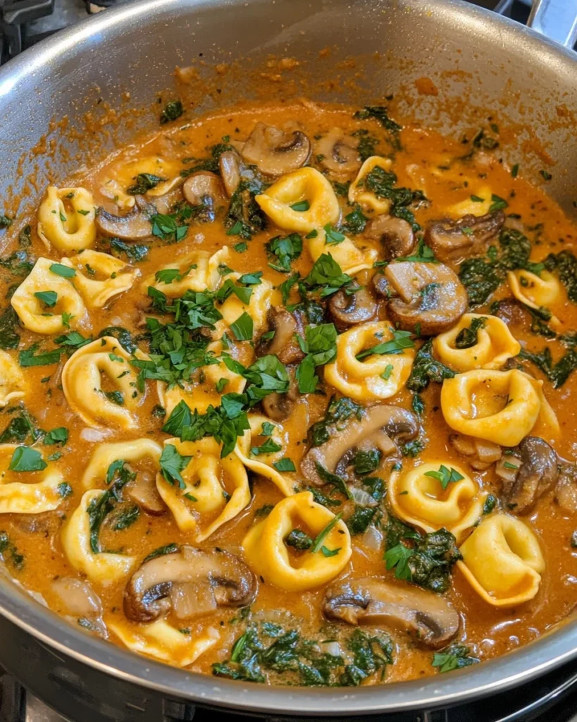 One-Pot Tortellini and Mushrooms