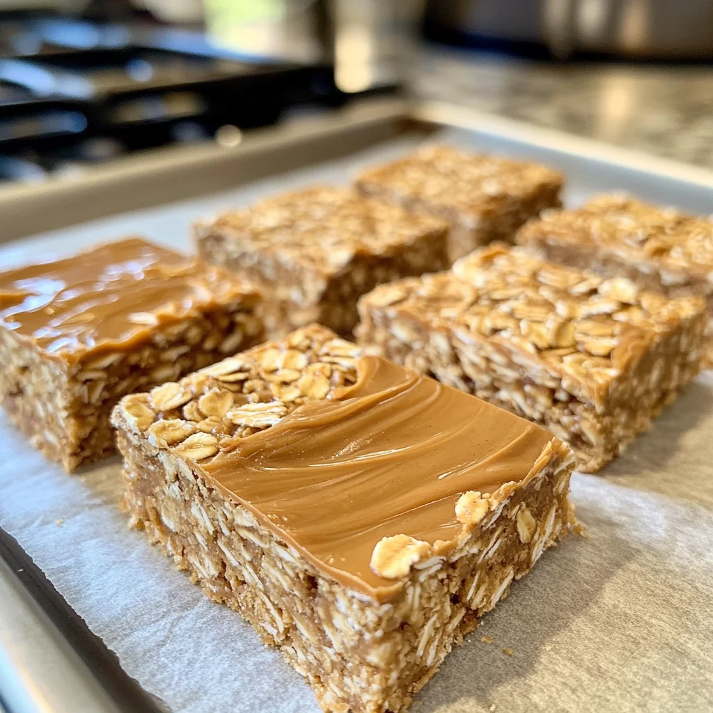 Healthy No-Bake Peanut Butter Swirl Granola Bars