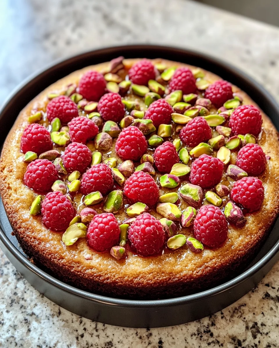 Raspberry Orange Pistachio Ricotta Cake