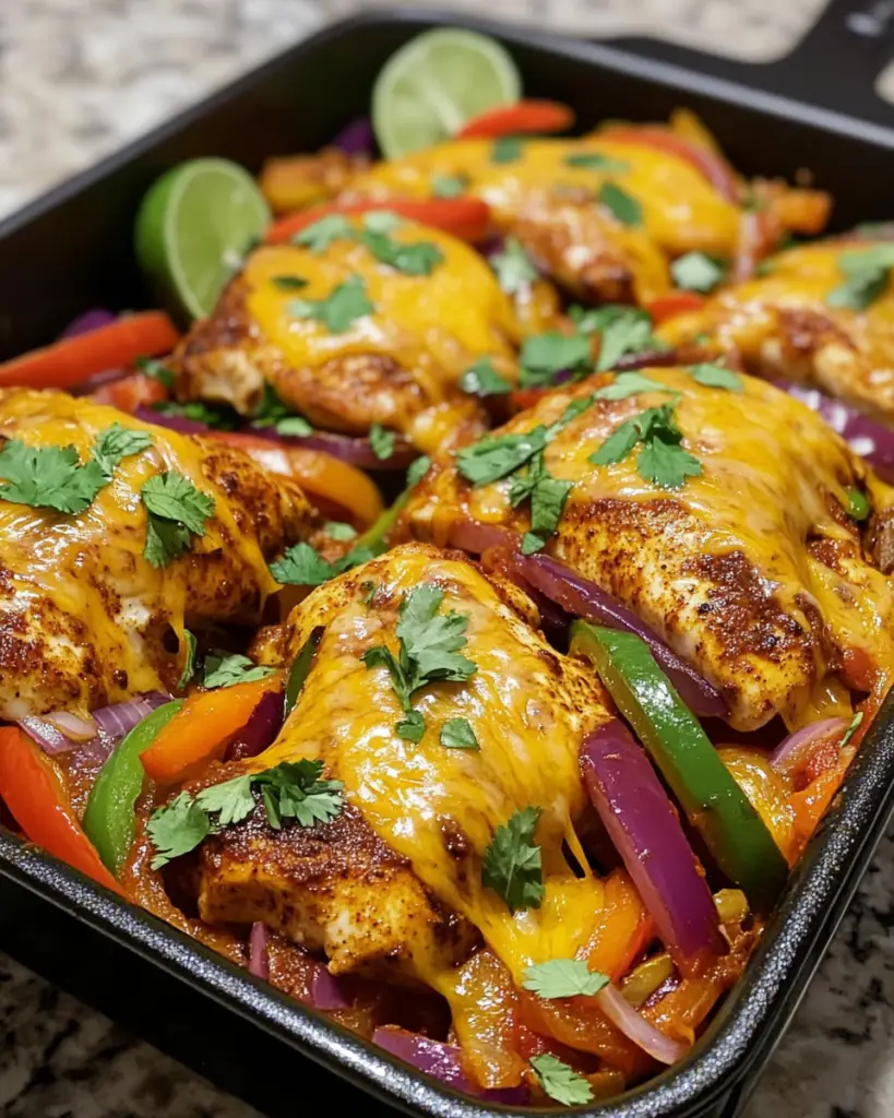 Cheesy Baked Fajita Chicken