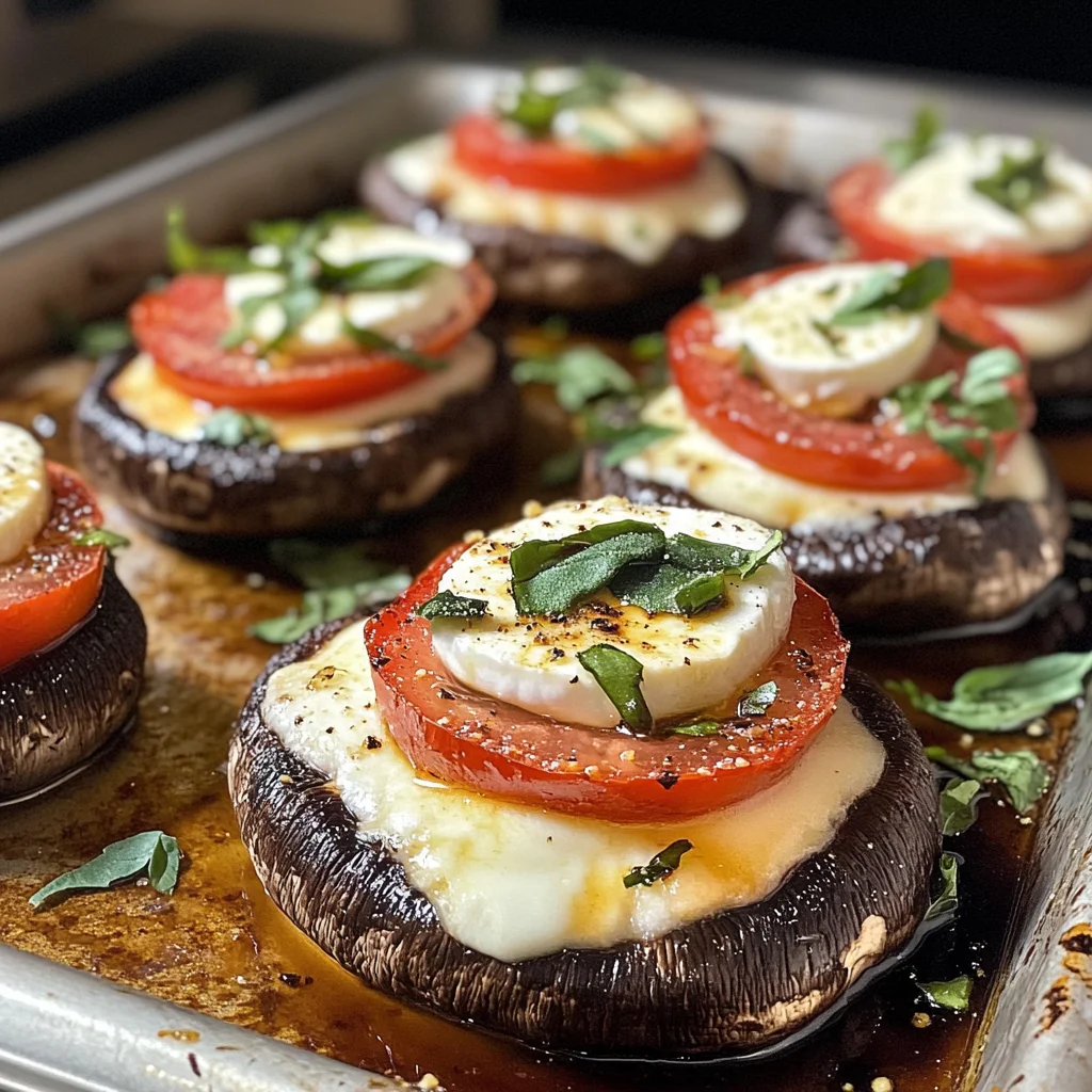 Caprese Stuffed Garlic Butter Portobellos