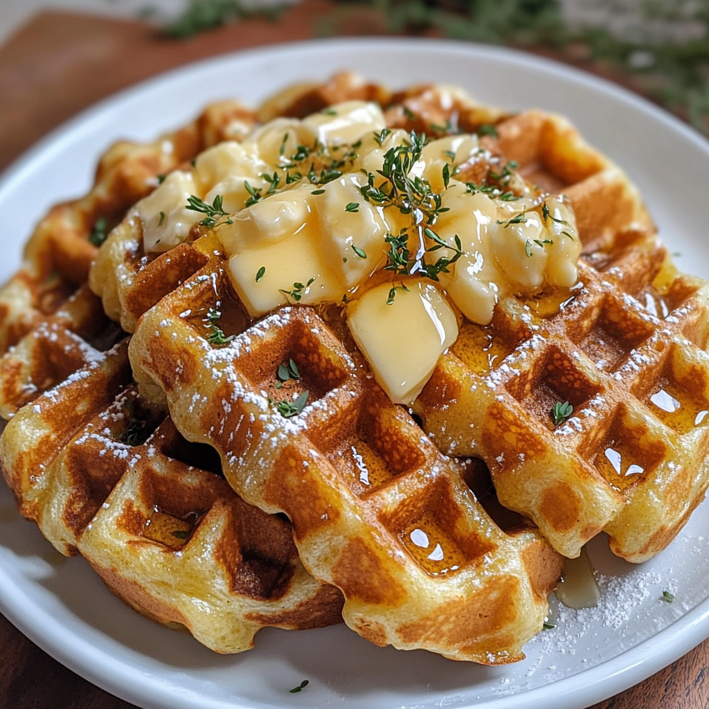 Cornbread Waffle Bites with Smoked Gouda and Honey