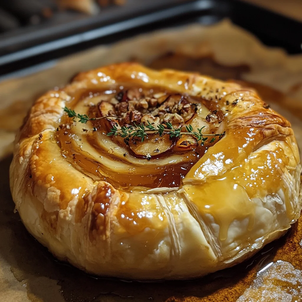 Baked Brie in Puff Pastry with Honey and Fig