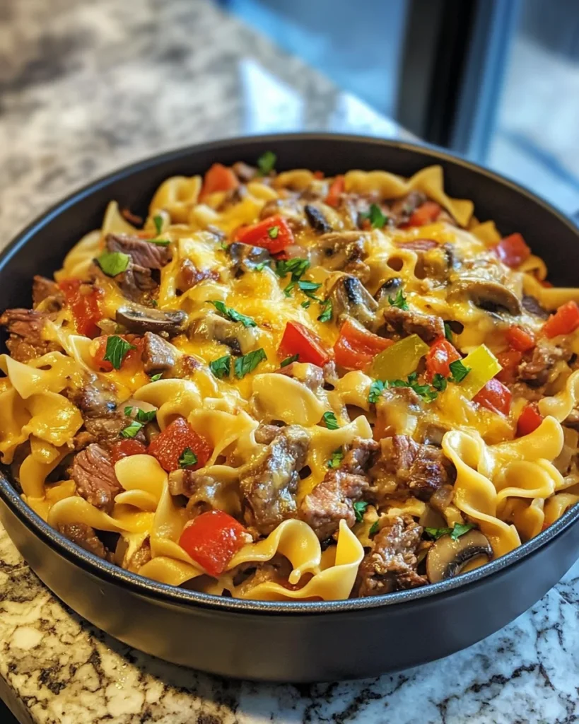 Cheesy Philly Steak Casserole