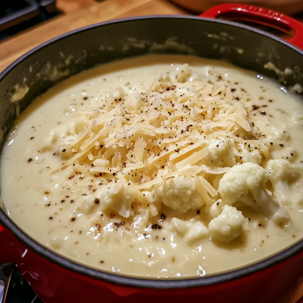 Creamy Cheddar Cauliflower Soup