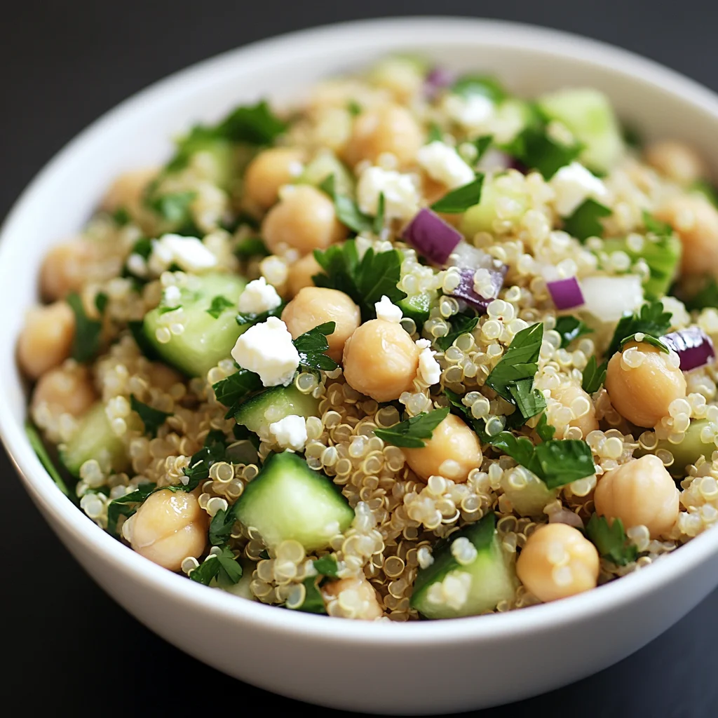 Lemon Quinoa and Chickpea Salad delights with flavor!